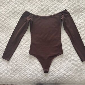 Babaton Chocolate Long Sleeve Bodysuit